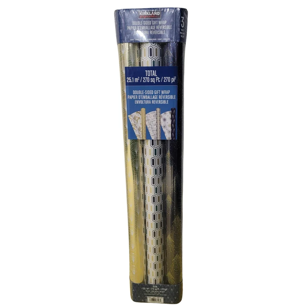 Kirkland signature - Lot de 3 emballages cadeaux double face - Image 7