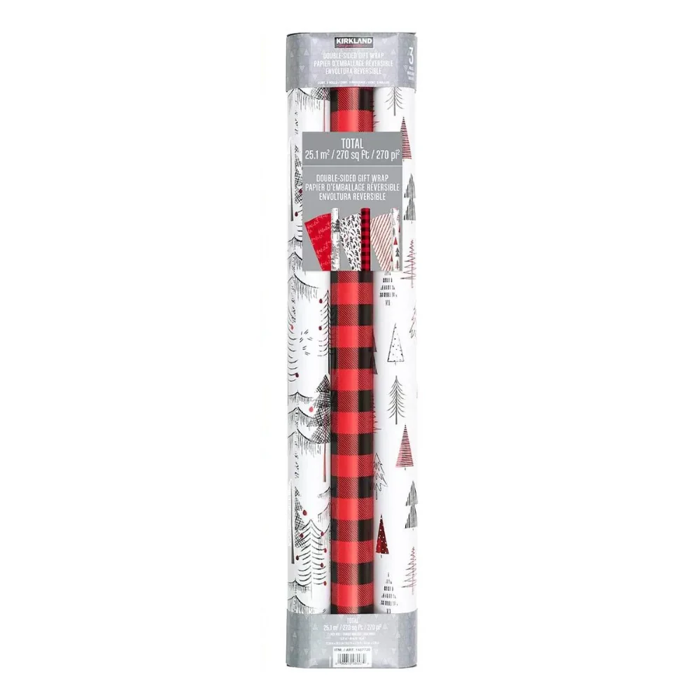 Kirkland signature - Lot de 3 emballages cadeaux double face - Image 8