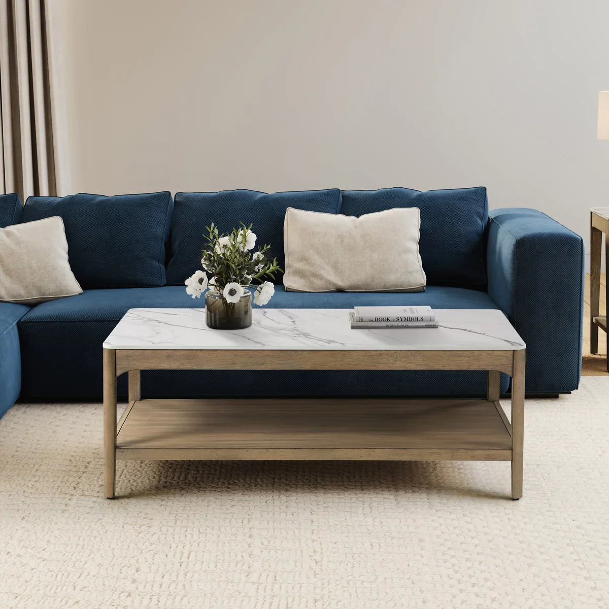 Loxley Rowe - Table basse dessus en pierre Mindi