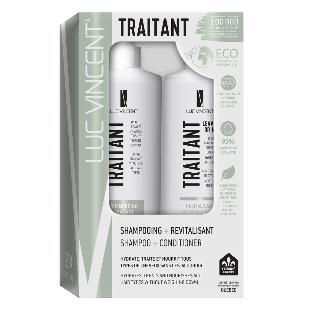 LUC VINCENT - Shampoing et revitalisant traitant, 2 x 500 ml