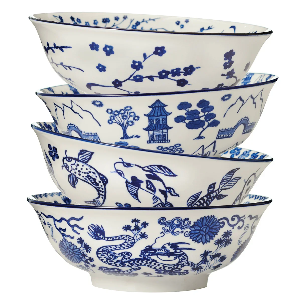 Maison Neuve - Bols en porcelaine avec baguettes, 8 pièces - Image 6