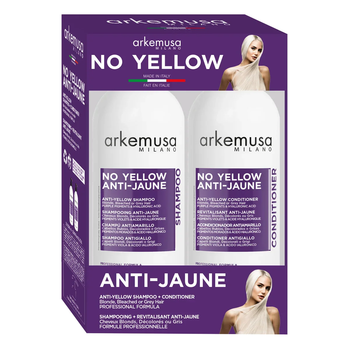 MDM Cosmétique - Shampoing et revitalisant No Yellow Arkemusa