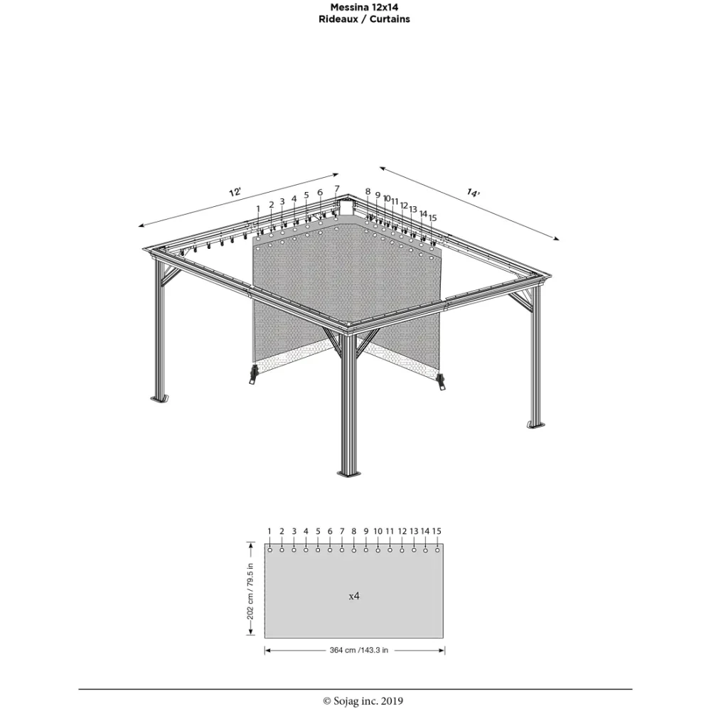 Sojag - Rideaux pour Monaco, Messine et Mykonos Gazebo - Image 2