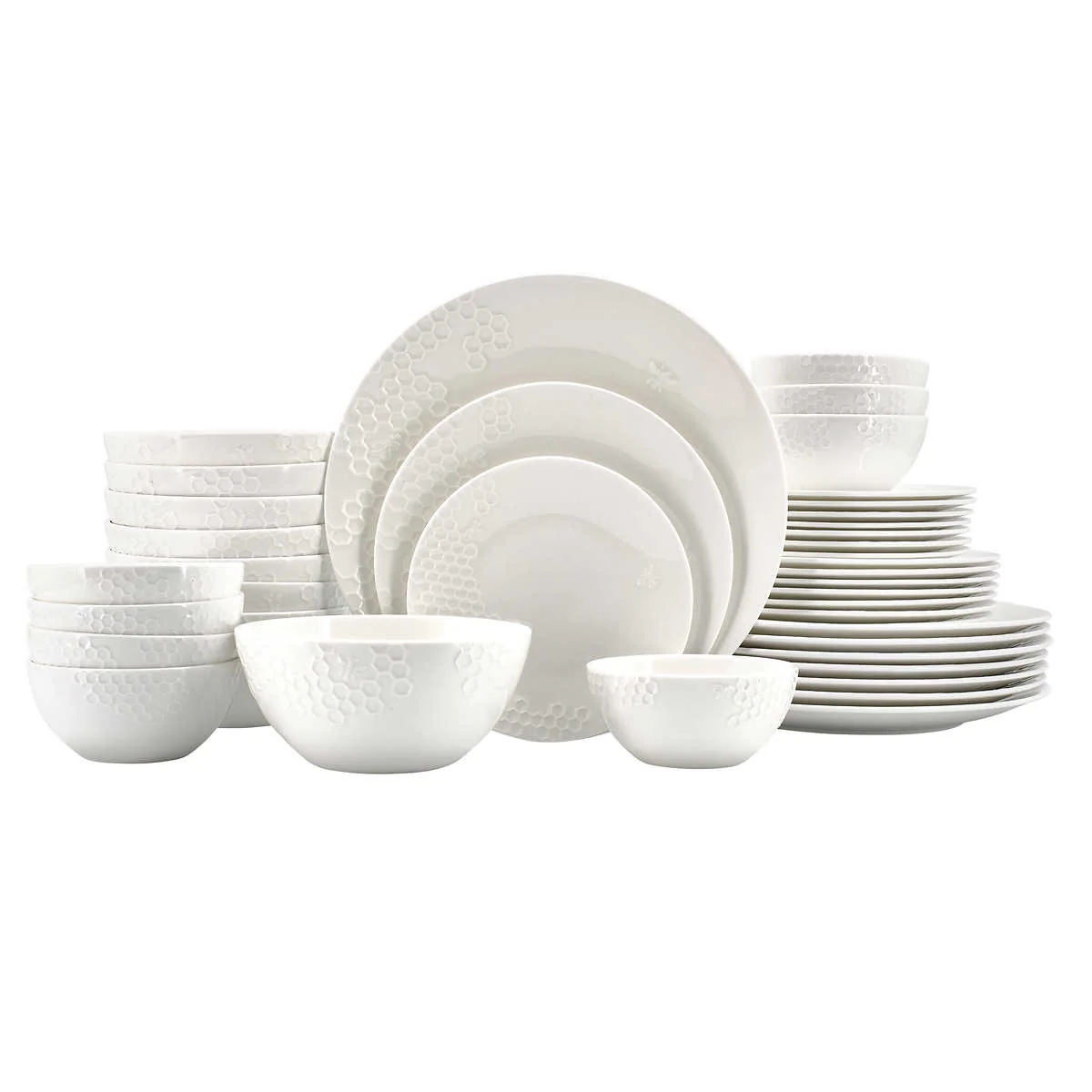 Mikasa - Service de vaisselle, 40 pièces - Tarala Honeycomb Bone China