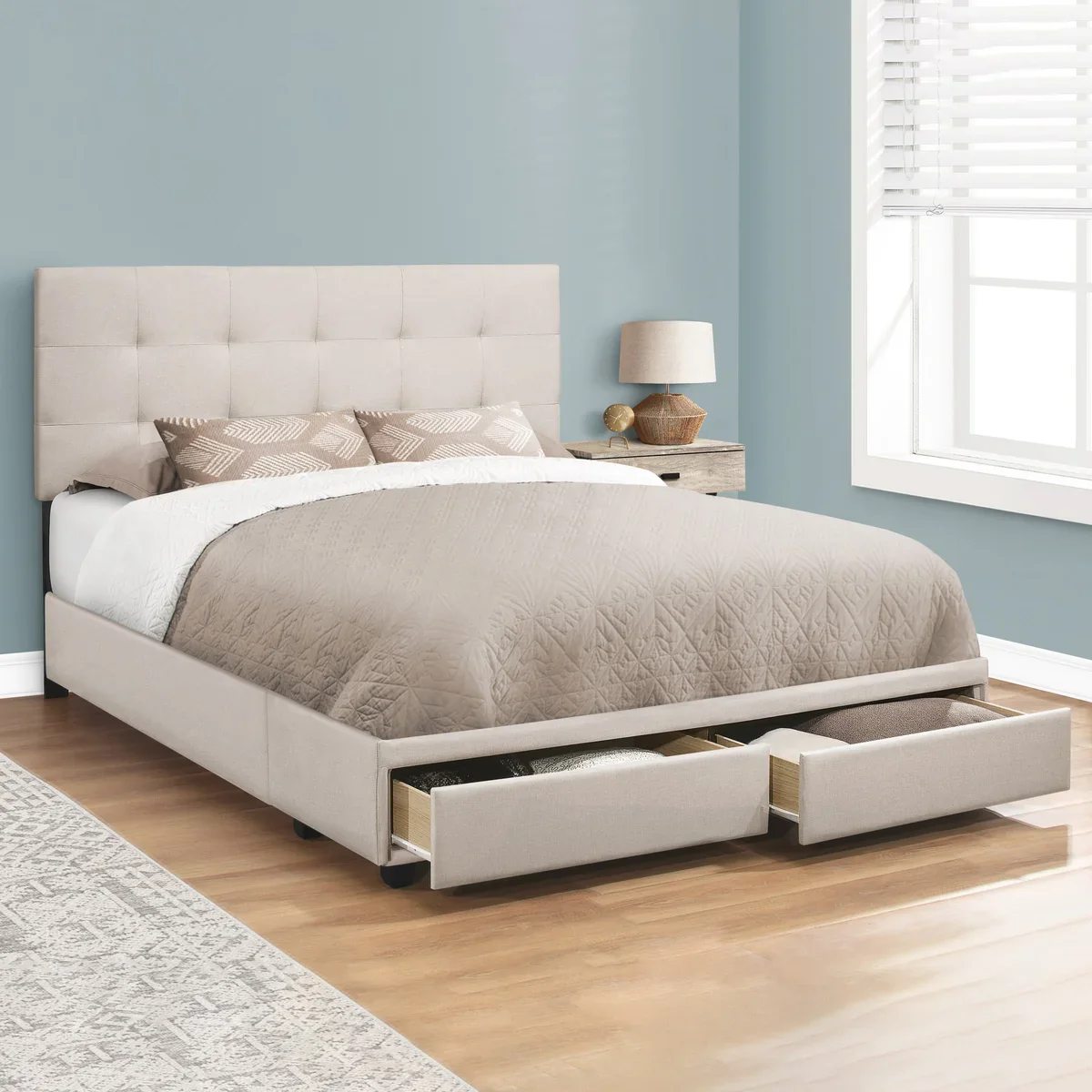 Monarch Specialties - Grand lit rembourré Bellamy - Image 2