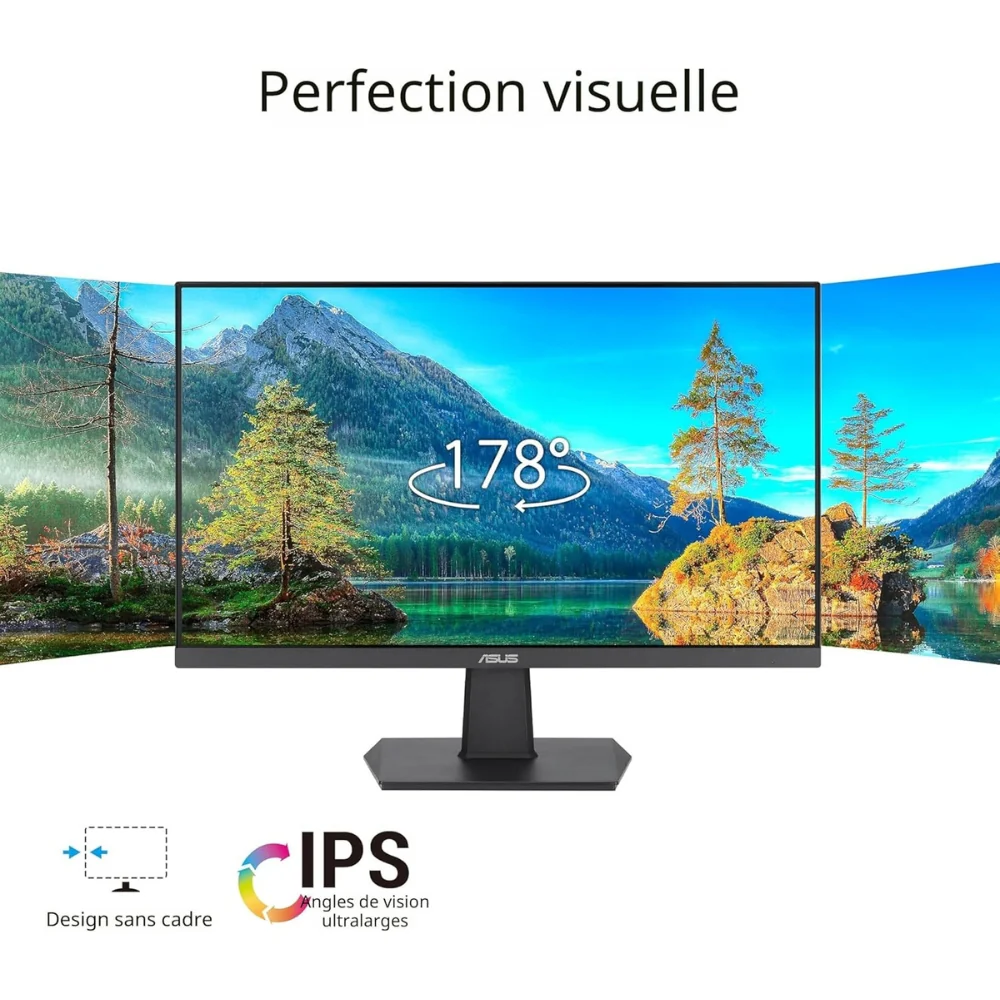 Moniteur ASUS 23,8" sans bordures 100 Hz FHD avec protection oculaire - VZ24EHF - Image 2
