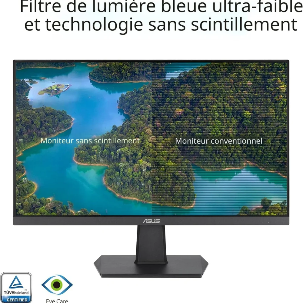 Moniteur ASUS 23,8" sans bordures 100 Hz FHD avec protection oculaire - VZ24EHF - Image 3