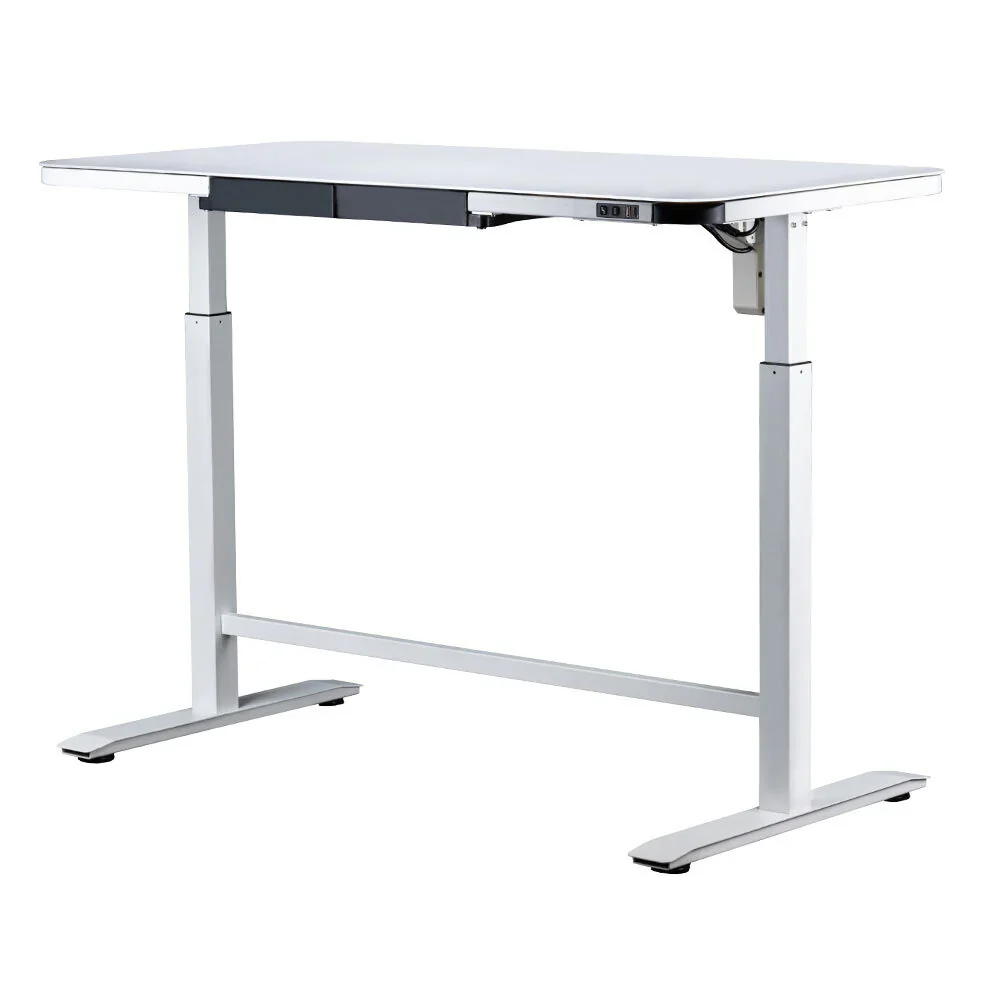 Motionwise - Bureau assis-debout réglable en hauteur M1 Glass Series, 122 x 61 cm