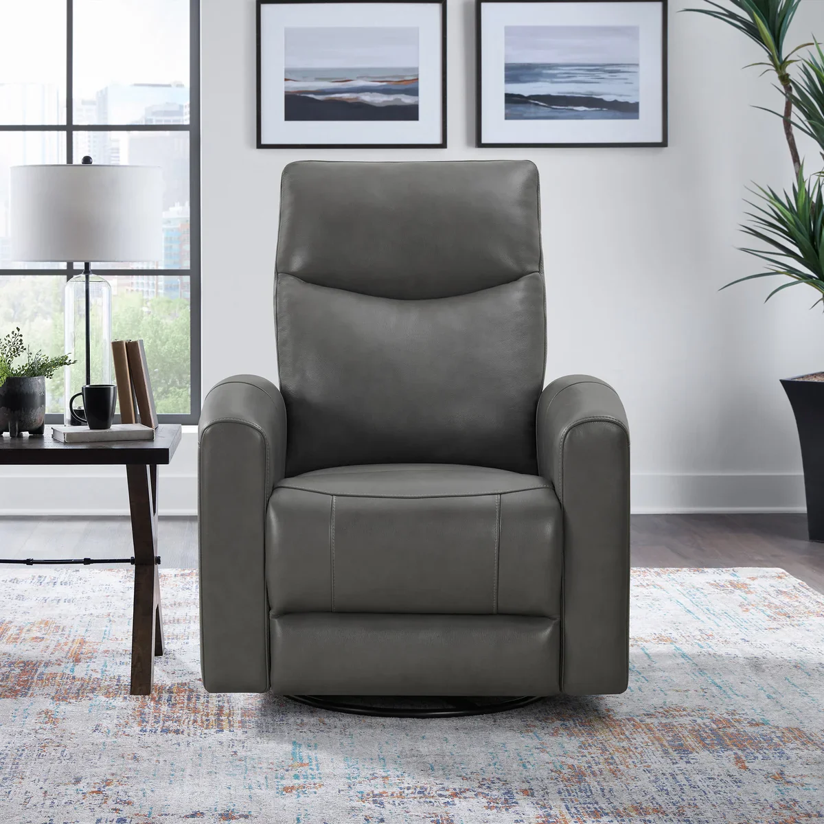 Northridge Home - Fauteuil en cuir pleine fleur pivotant à inclinaison motorisée - Image 3