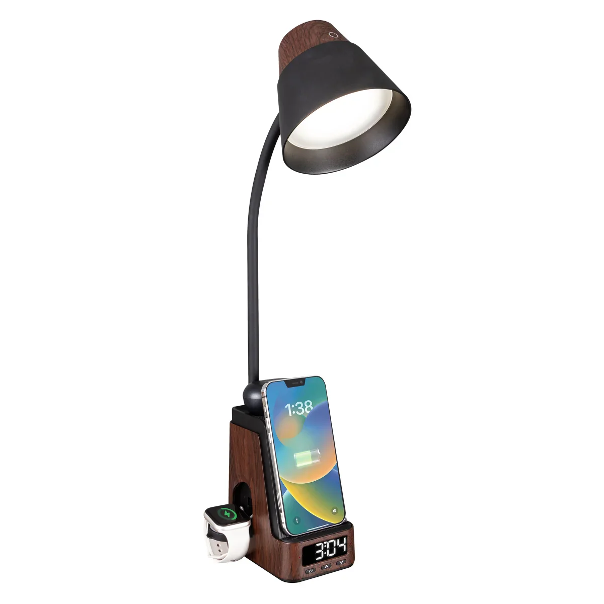 OttLite - Lampe de bureau Ă DEL avec station de charge pour appareils multiples