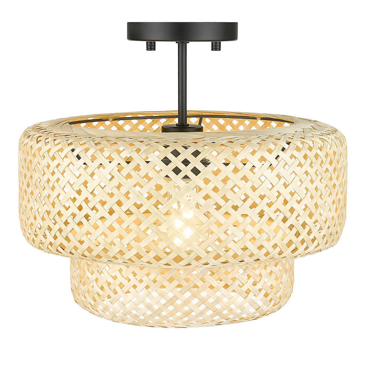 OVE -  Decors plafonnier semi-encastré à 1 lumière en bambou Makara - Image 2