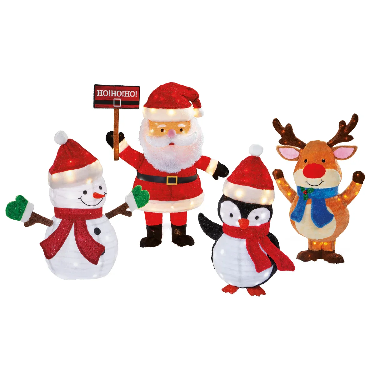 Père Noël et ses amis avec lumières à DEL - Image 2