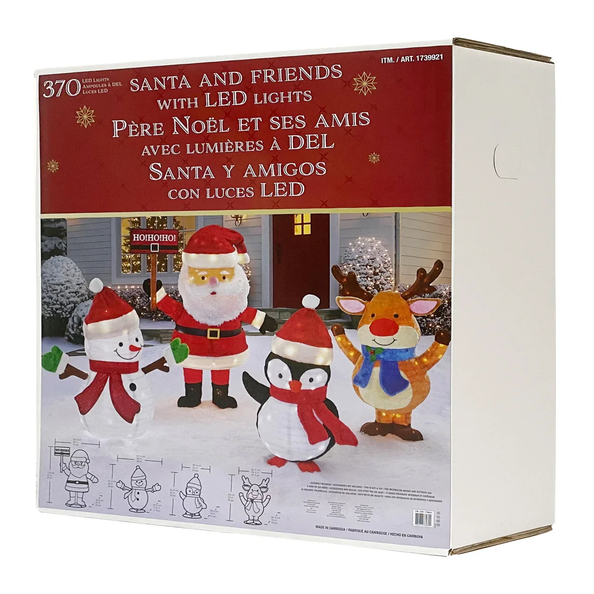 Père Noël et ses amis avec lumières à DEL - Image 3