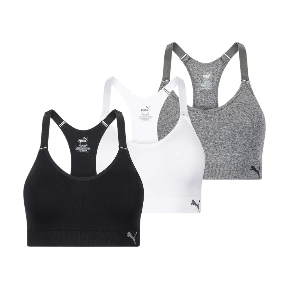 Puma - Soutien-gorge de sport, paquet de 3
