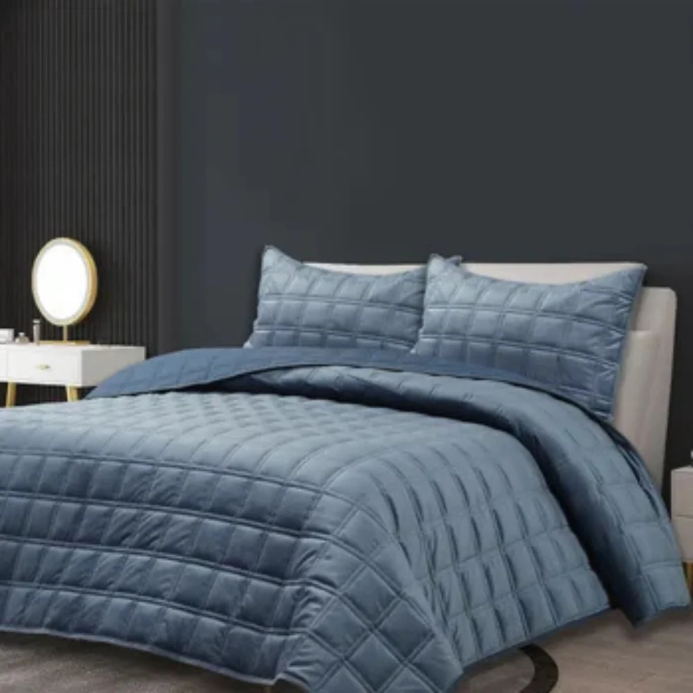 Revolution Home Decor - Ensemble couvre-lit 3 pièces en velours matelassé - Image 9