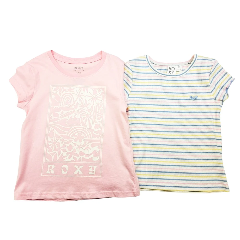 Roxy - Chandail Ă manches courtes pour enfants, paquet de 2