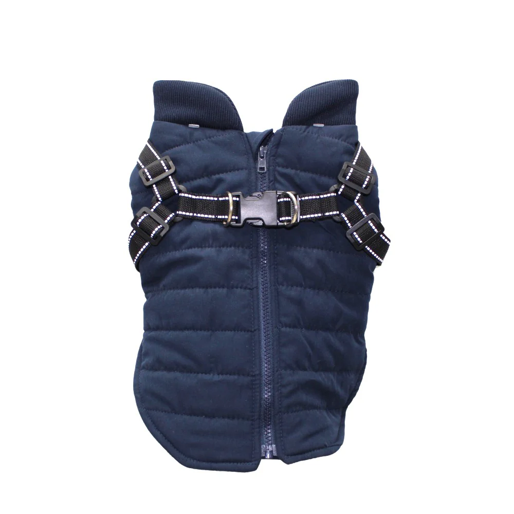 Silver Paw - Veste matelassée pour chien avec harnais intégré