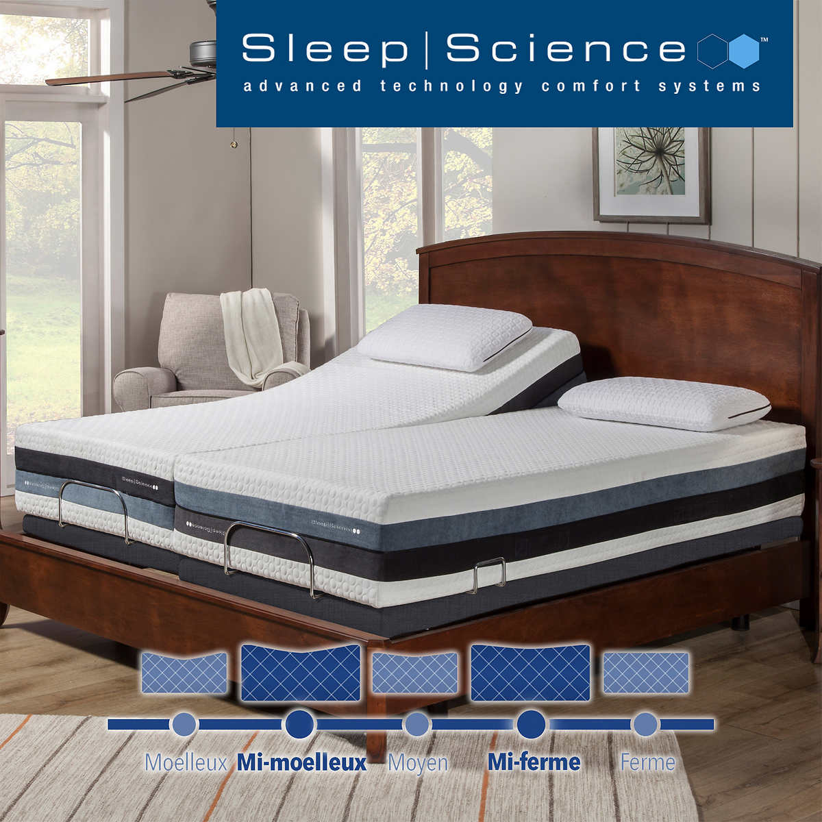 Sleep Science - Matelas viscoélastique avec base réglable Q-Plus - iFlip Sonoma - Image 2