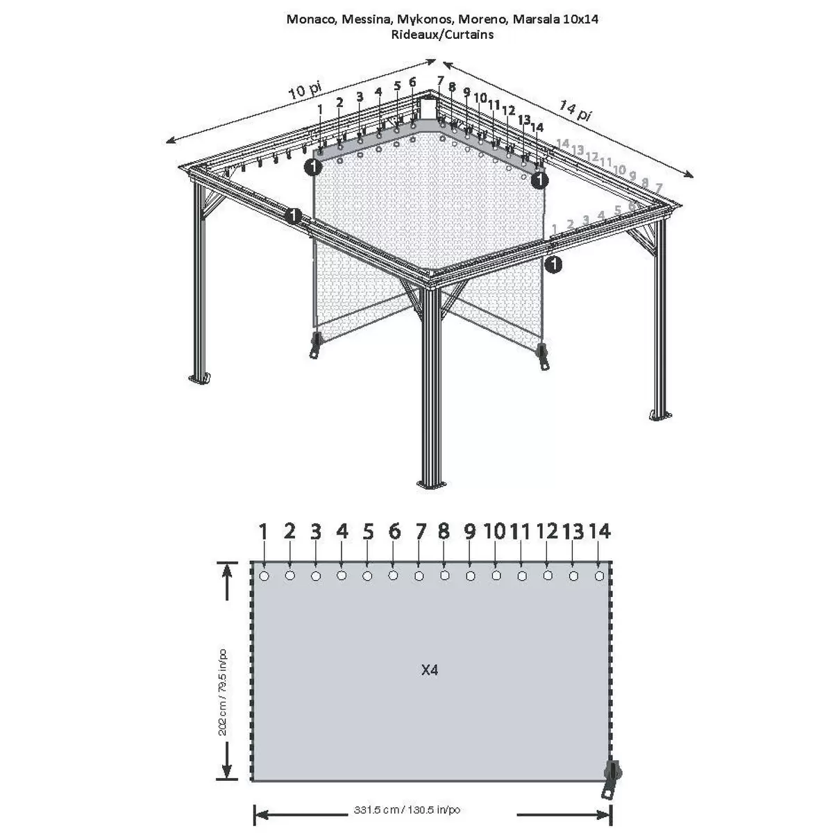 Sojag - Rideaux pour Gazebo 10 x 14 pi - Image 3