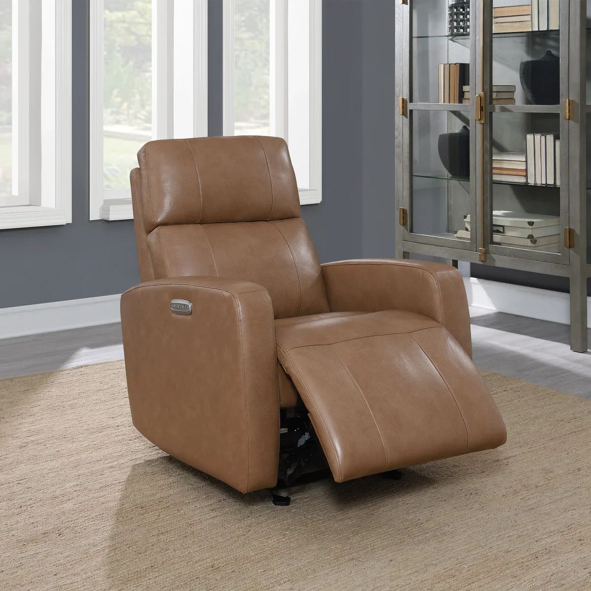 Synergy Home - Fauteuil d’inclinaison motorisé en cuir et coulissant avec appuie-tête motorisé - Image 2