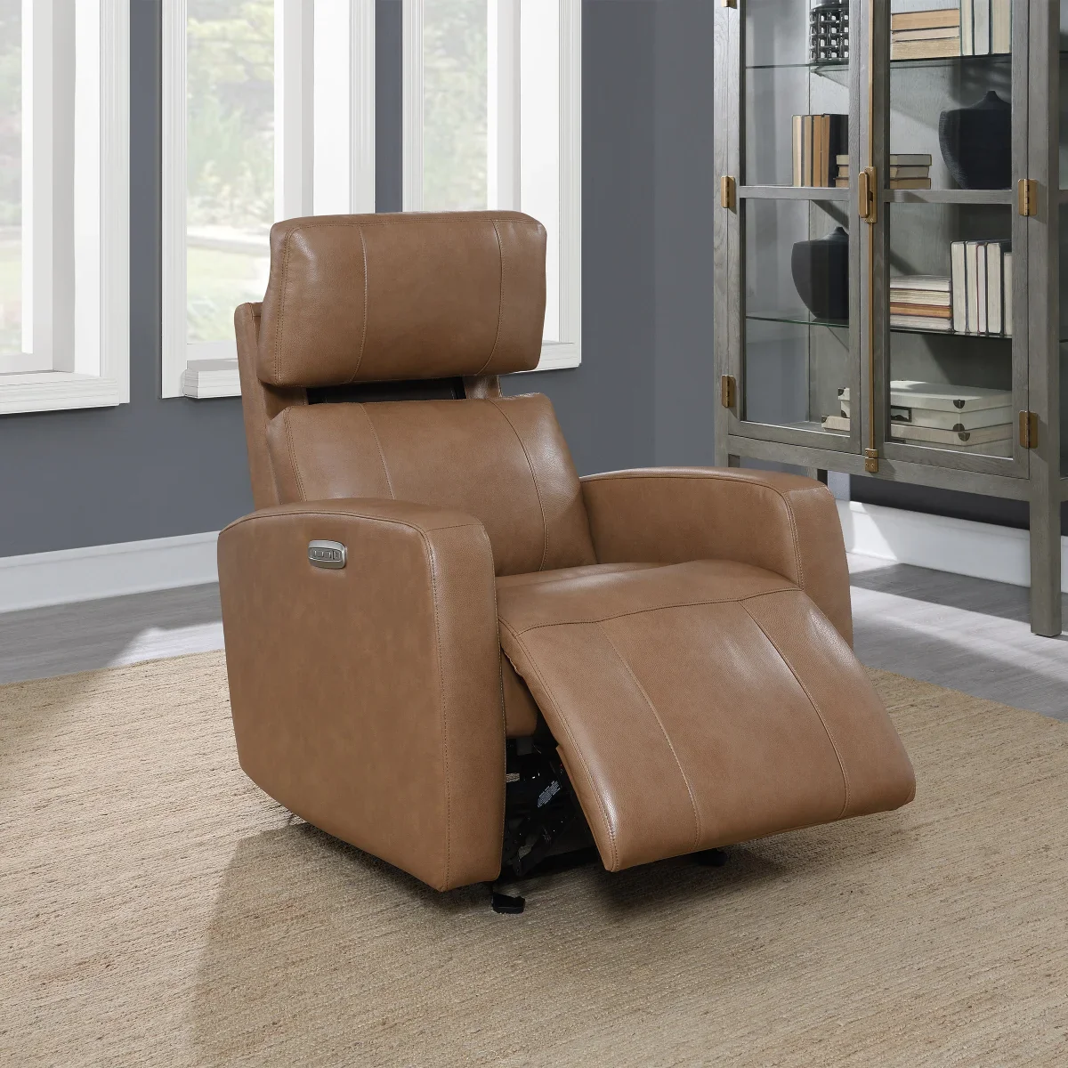 Synergy Home - Fauteuil d’inclinaison motorisé en cuir et coulissant avec appuie-tête motorisé - Image 3