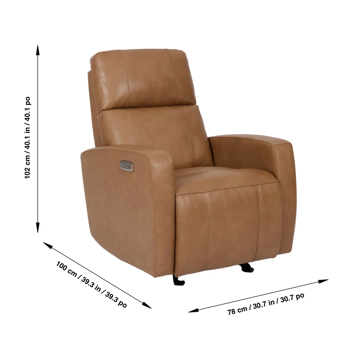 Synergy Home - Fauteuil d’inclinaison motorisé en cuir et coulissant avec appuie-tête motorisé - Image 7