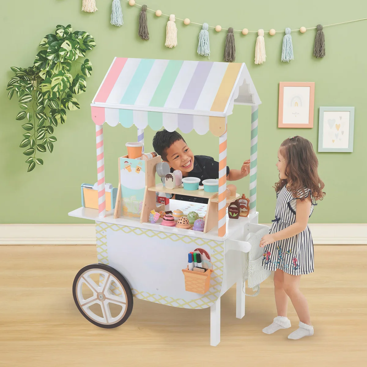 Teamson - Chariot à glaces en bois sur roues - Image 7