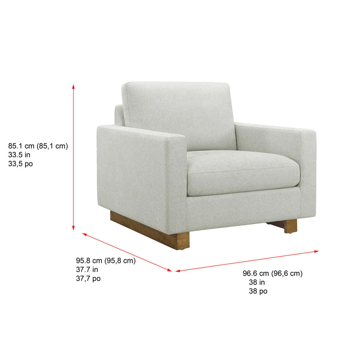 Thomasville - Fauteuil surdimensionné en tissu gris - Image 5
