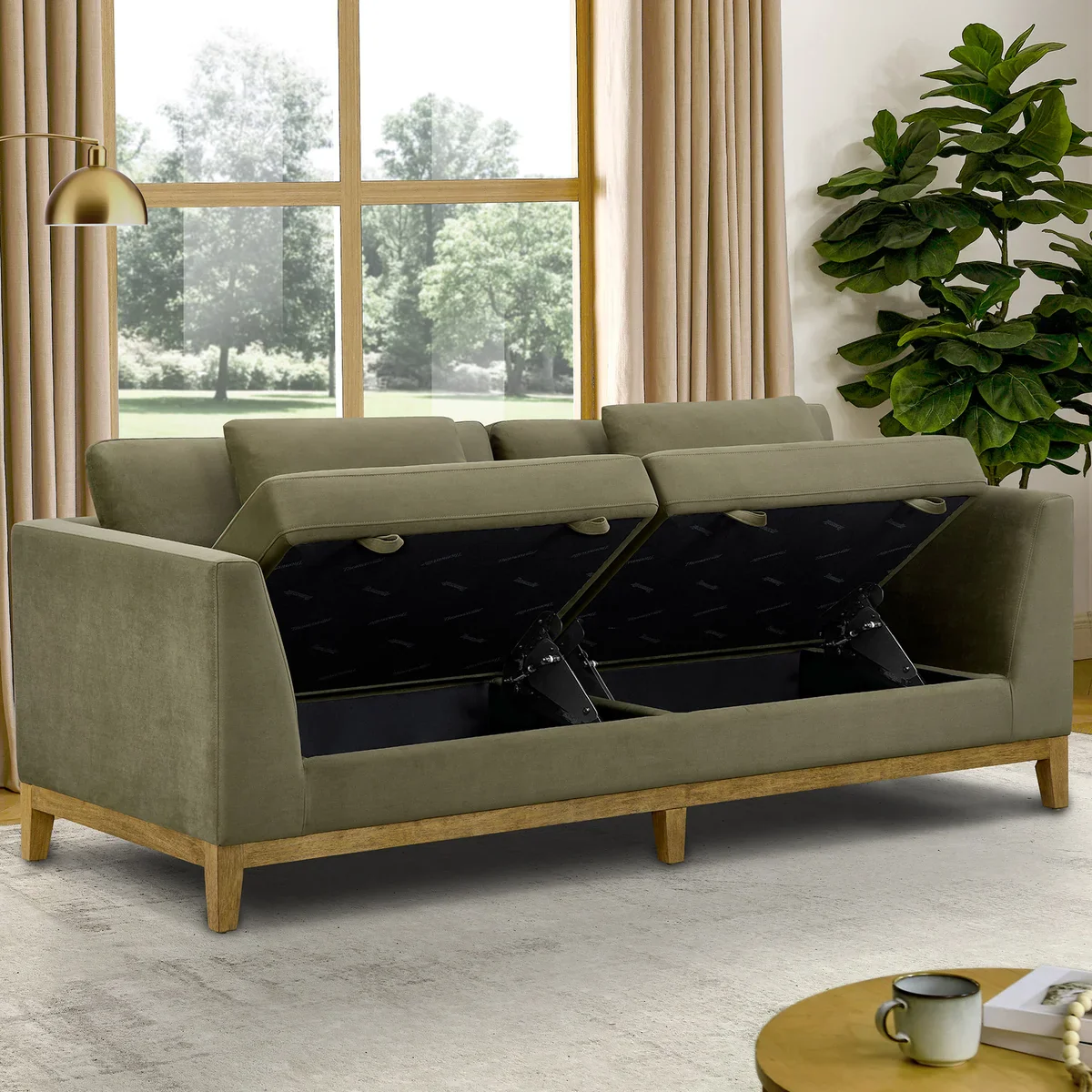 Thomasville - Sofa en tissu avec sièges de rangement - Image 2