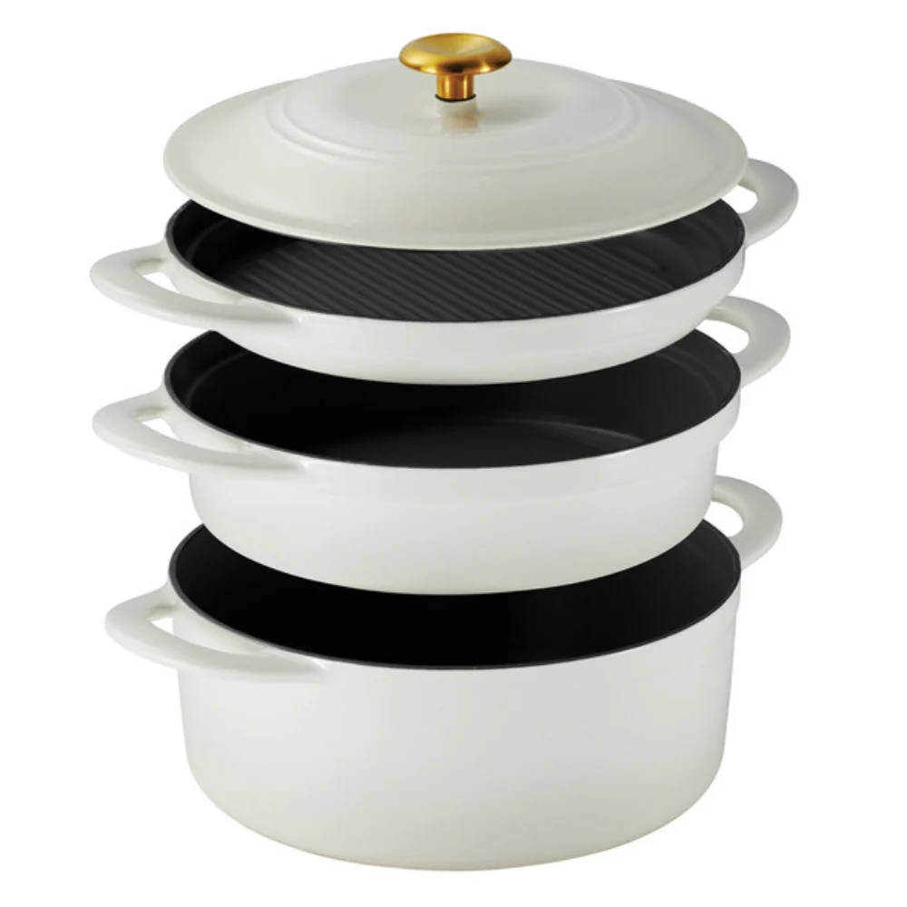 Tramontina - Ensemble de plats empilables en fonte émaillée, 4 pièces - Image 4
