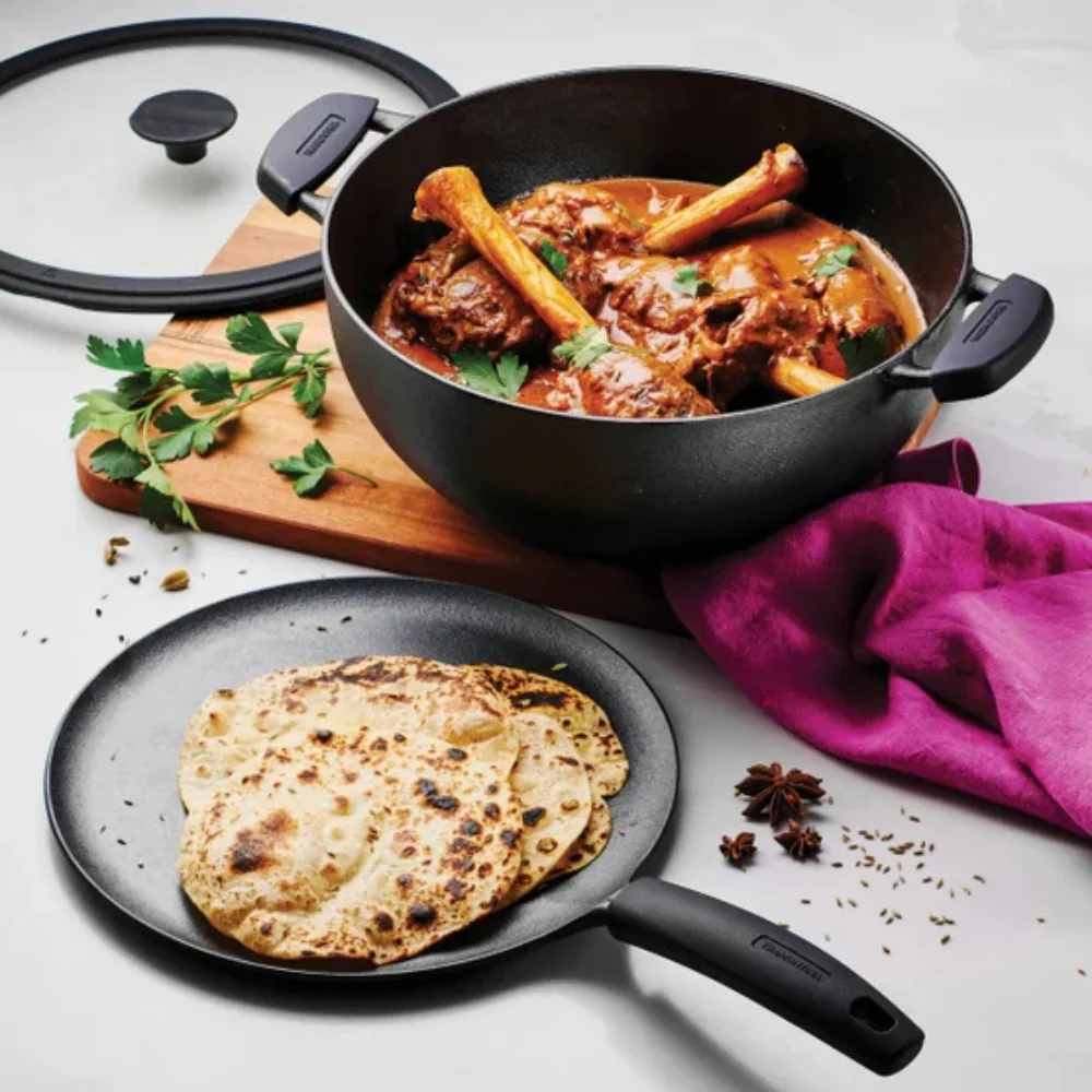 Tramontina - Kadai profond et Tawa plate en fonte, 3 pièces - Image 3