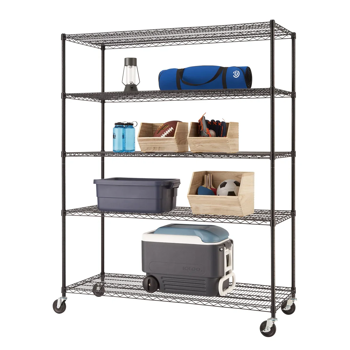 Trinity Basics – Étagère grillagée à 5 tablettes de 60 po