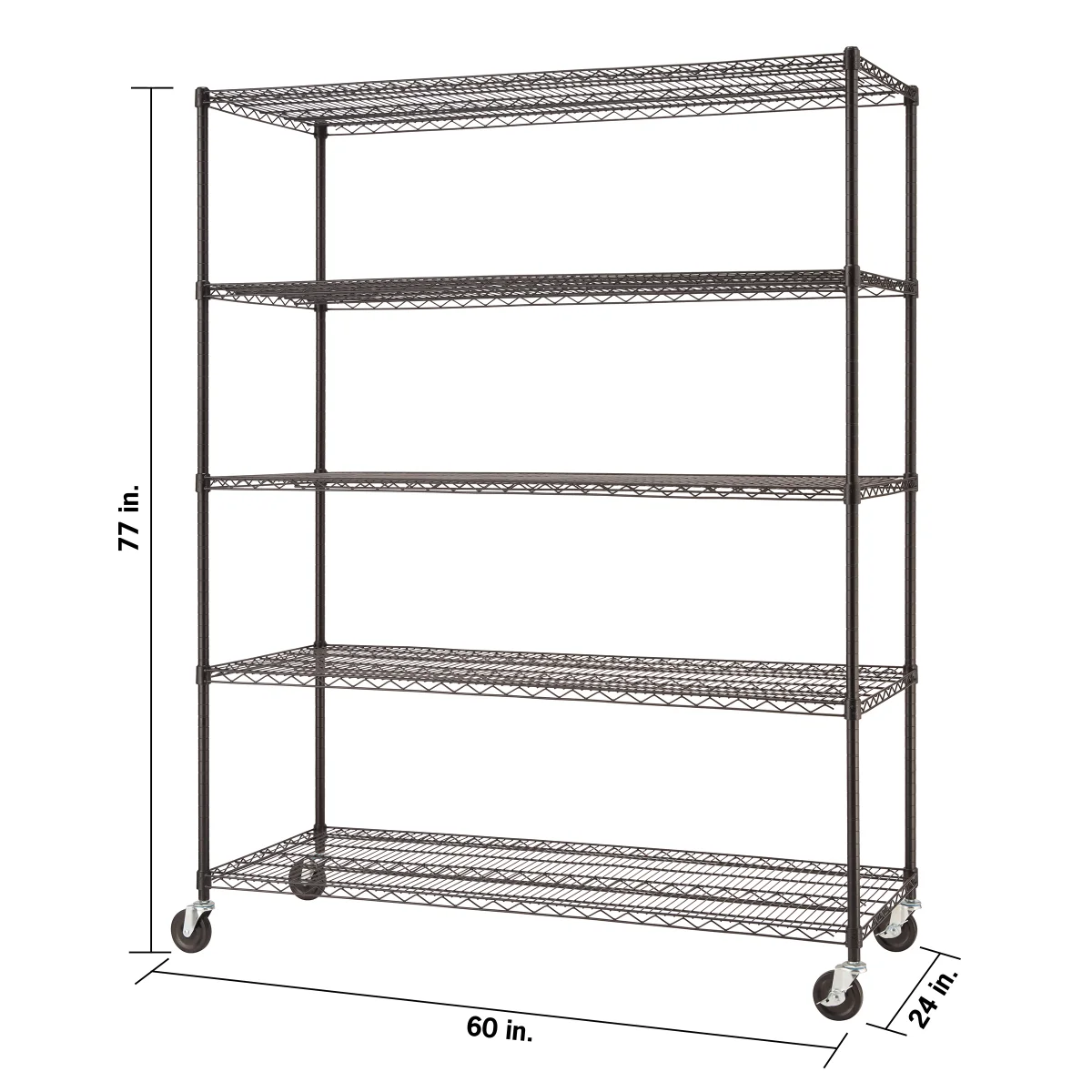 Trinity Basics – Étagère grillagée à 5 tablettes de 60 po - Image 3