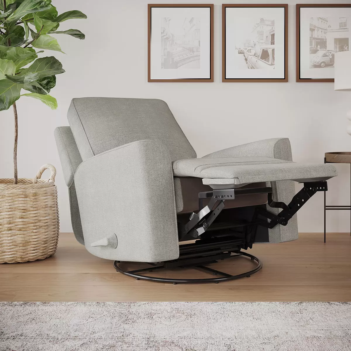 True Innovations - Fauteuil inclinable pivotant en tissu gris Paxley - Image 2