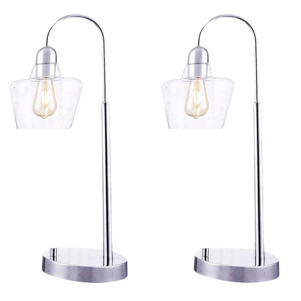 Valencia - Ensemble de 2 lampes de table avec abat-jour en verre - Image 5