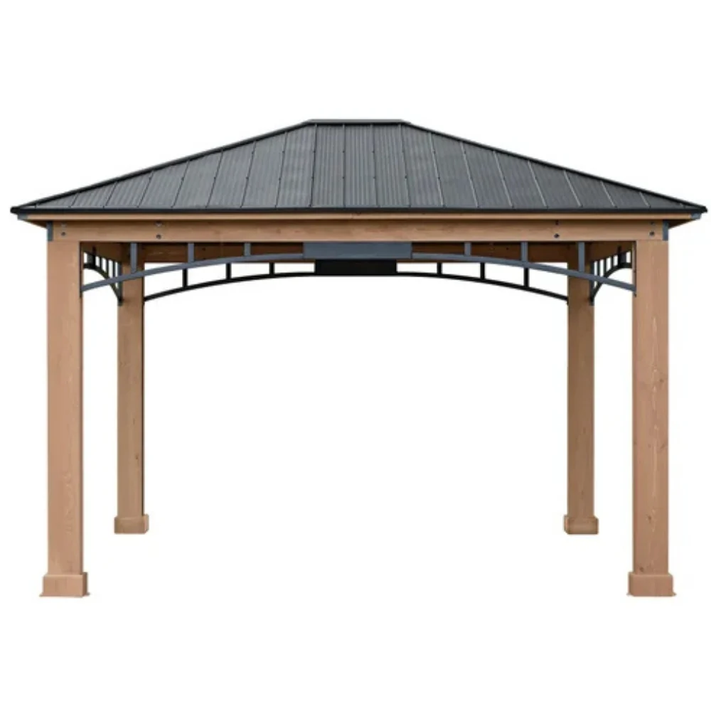 Yardistry - Pavillon de 12 pi Ă— 14 pi Ă toit en aluminium