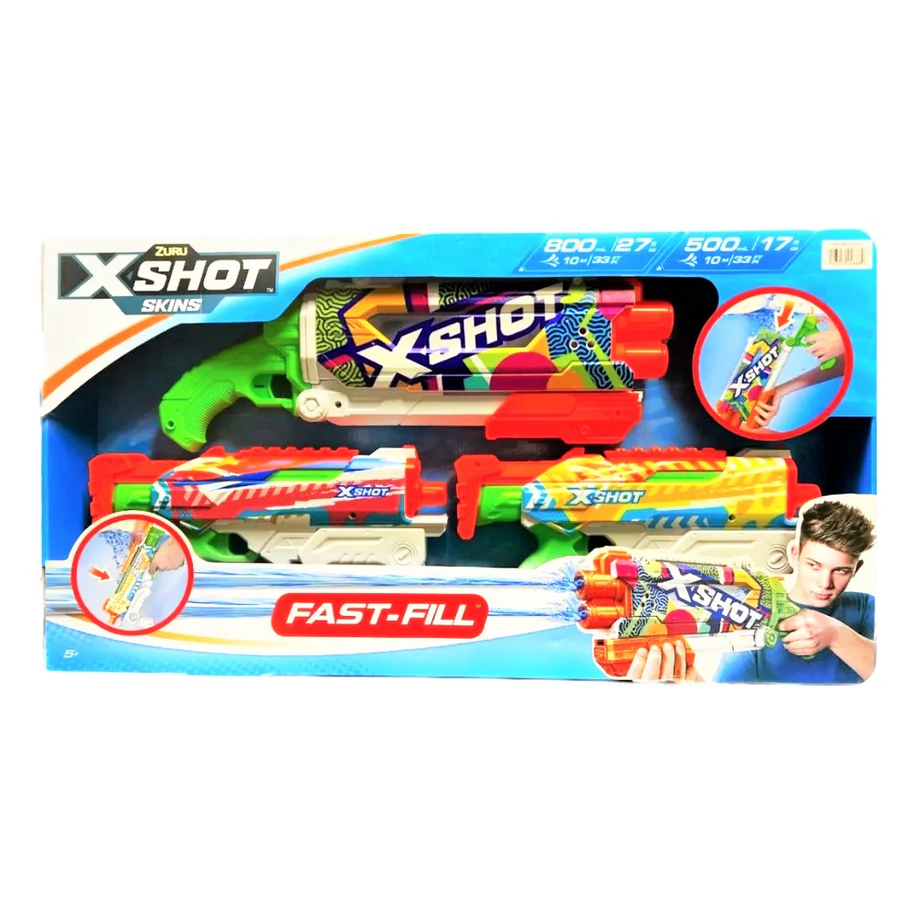 Zuru - Ensemble de 3 Pistolets Ă Eau X-Shot Skinz Fast-Fill